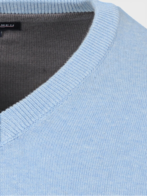 Evenemen Evenemen Sweter V-NECK GINGER Błękitny Slim Fit