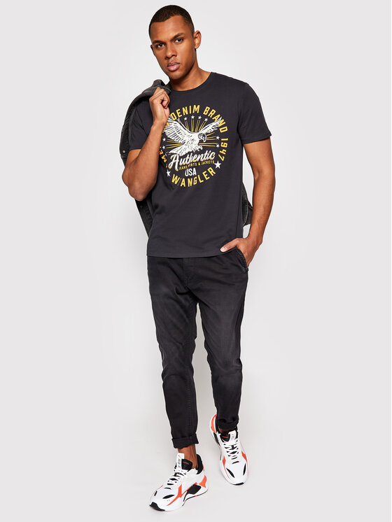 Wrangler Wrangler T-shirt Ss Classic Americana W7AHD3XV6 112131342 Nero Regular Fit