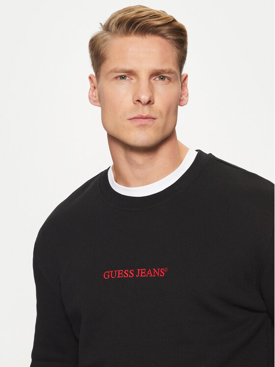 Guess Jeans Guess Jeans Суитшърт M4YQ19 K9V31 Черен Regular Fit