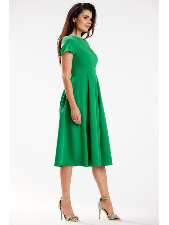 Awama Awama Sukienka letnia A569 Zielony Basic Fit