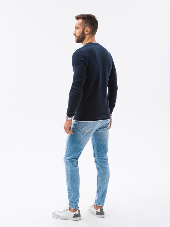 Ombre Ombre Svetr E121 Tmavomodrá Regular Fit