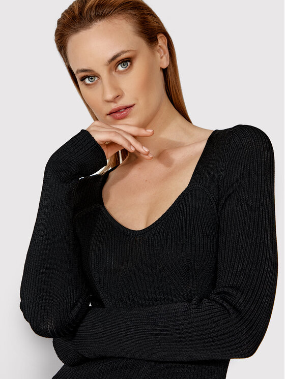 Simple Simple Φόρεμα υφασμάτινο SUD043 Μαύρο Slim Fit