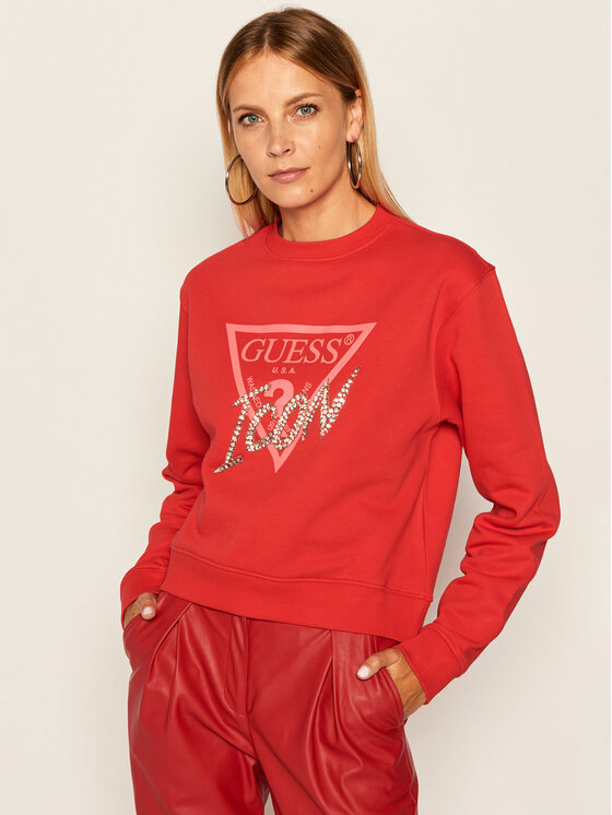 Guess Guess Jopa Icon W0YQ47 K68I0 Rdeča Regular Fit