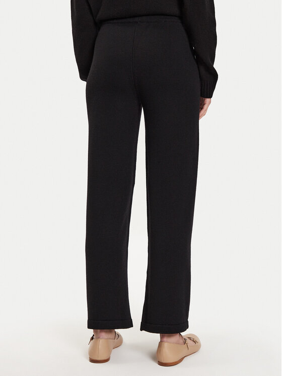 Max Mara Leisure Max Mara Leisure Spodnie dzianinowe Epopea 24263360 Czarny Relaxed Fit