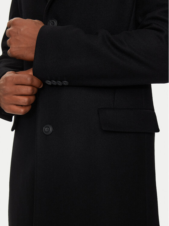 HUGO Hugo Vlnený kabát Migor 2441 50528793 Čierna Slim Fit