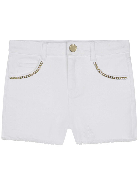 MICHAEL KORS KIDS MICHAEL KORS KIDS Szorty jeansowe R14139 S Biały Regular Fit