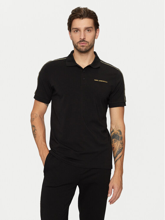 KARL LAGERFELD KARL LAGERFELD Поло 745461 551235 Чорний Regular Fit
