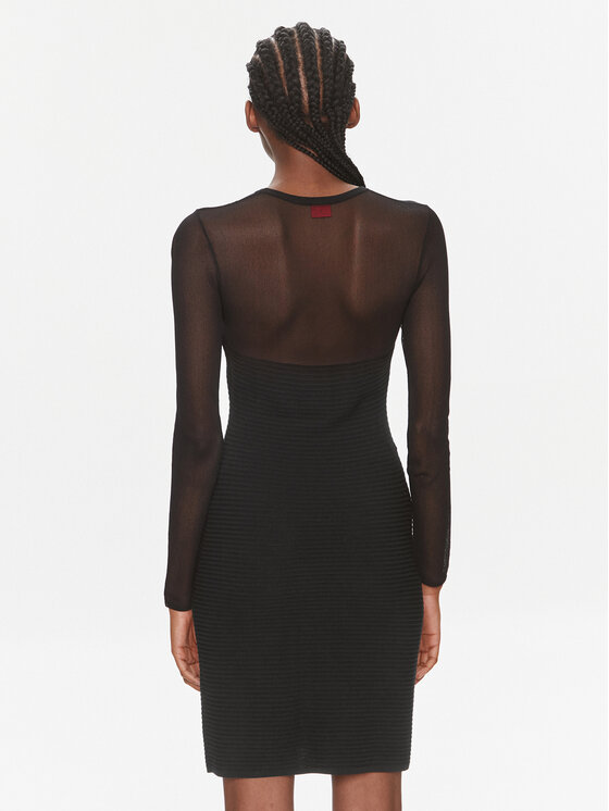 HUGO Hugo Cocktail obleka Salsery 50507912 Črna Slim Fit