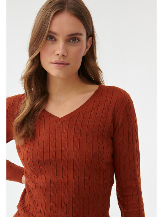 TATUUM TATUUM Sweter WIRO Pomarańczowy Classic Fit