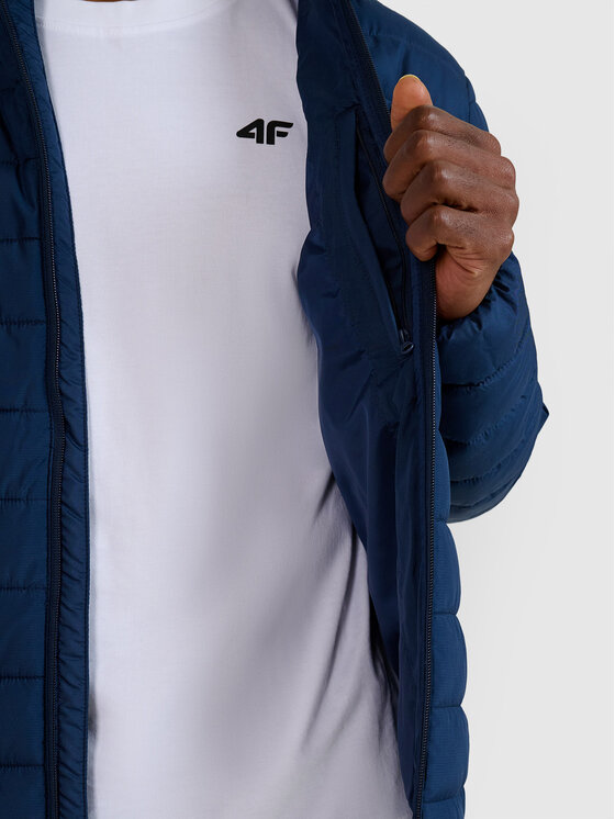 4F 4F Kurtka puchowa BASIC+ Granatowy Regular Fit