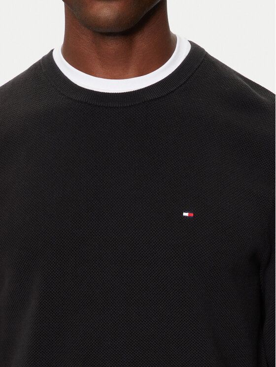 Tommy Hilfiger Tommy Hilfiger Pulover Essential MW0MW36347 Negru Regular Fit