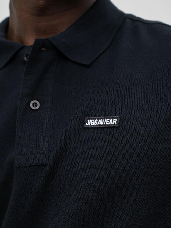 Jigga Wear Jigga Wear Polo Koszulka Polo Z Krótkim Rękawem Męska Czarna Jigga Wear Stripe Name L Czarny Regular Fit