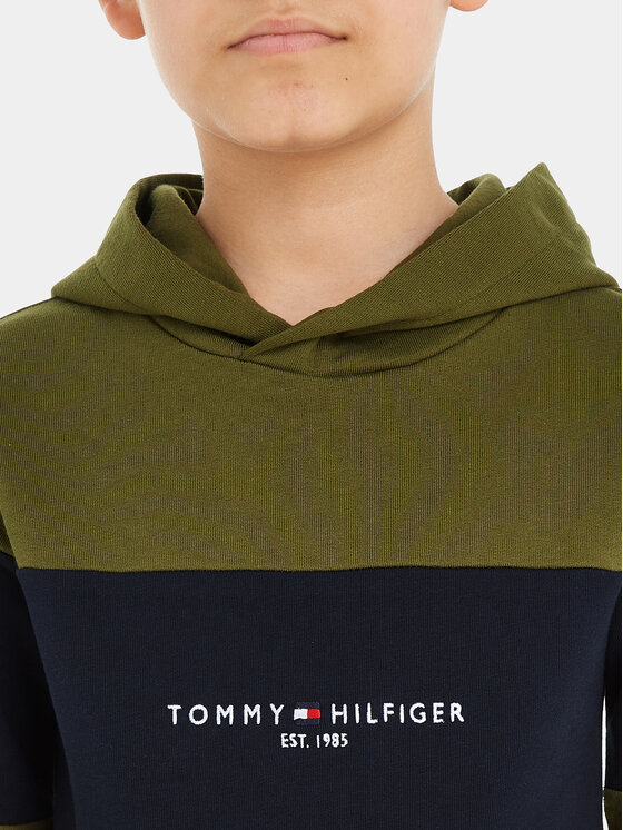 Tommy Hilfiger Tommy Hilfiger Mikina Essential Colorblock KB0KB08385 S Zelená Regular Fit