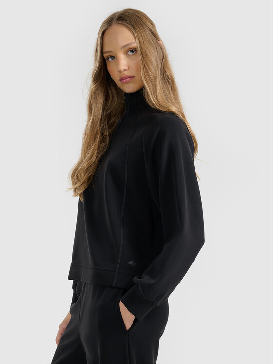4F 4F Bluza MODAL STORY Czarny Regular Fit