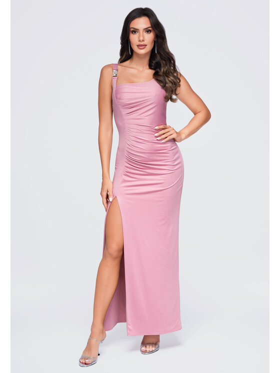 Ombre Ombre Sukienka wieczorowa LA-OM-DLR389 Różowy Slim Fit