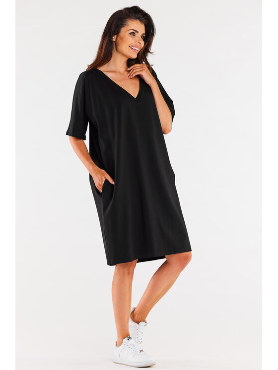 Infinite You Infinite You Sukienka letnia M303 Czarny Basic Fit