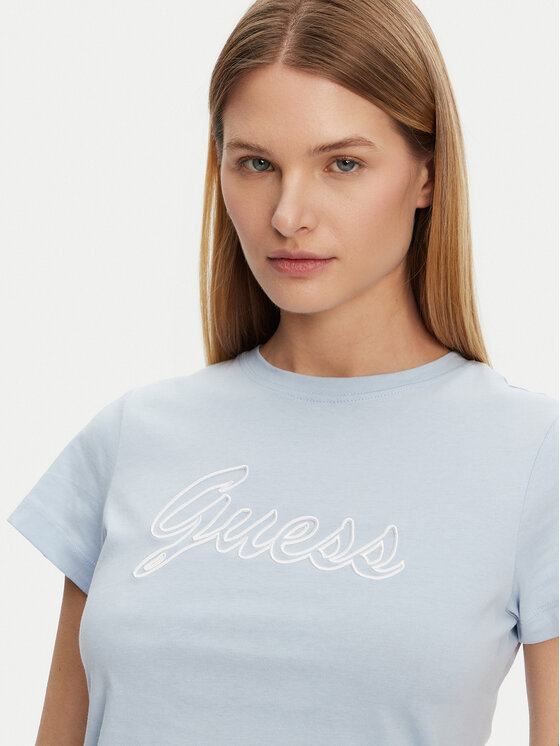 Guess Guess T-Shirt V5GI02 K9RM1 Błękitny Slim Fit