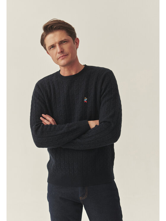 TATUUM TATUUM Sweter ANDREW Granatowy Classic Fit