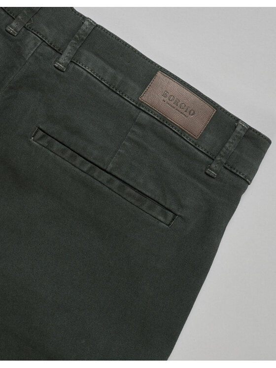 Borgio Borgio Spodnie materiałowe menfi Zielony Slim Fit