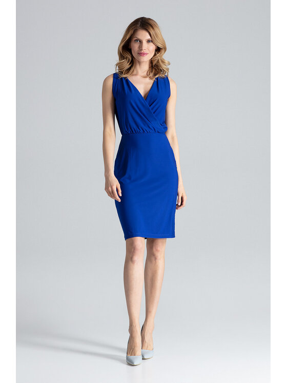 FIGL FIGL Sukienka M135 Niebieski Slim Fit