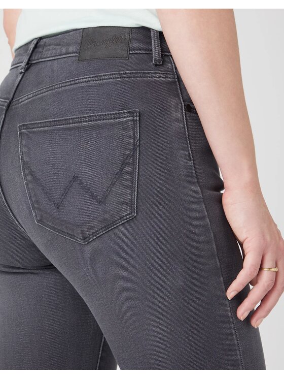 Wrangler Wrangler Jeansy HIGH RISE SKINNY Szary Skinny Fit