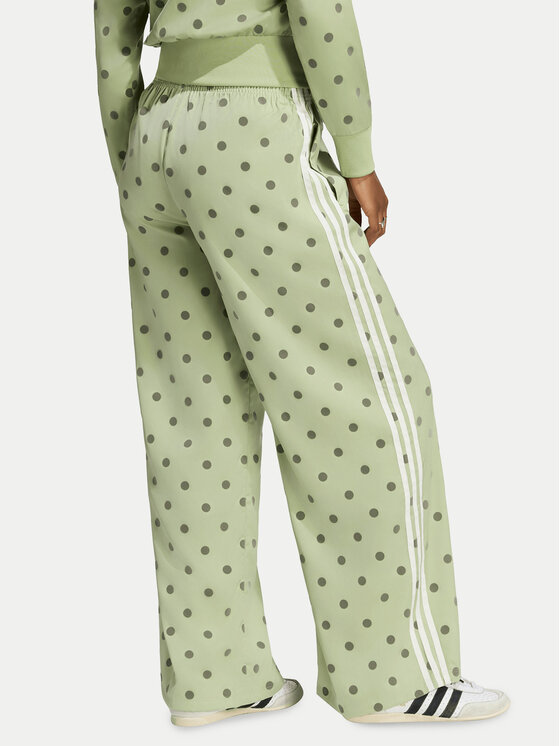 adidas adidas Spodnie dresowe Satin Polka Dots Wide Leg Pant LI2846 Zielony Relaxed Fit
