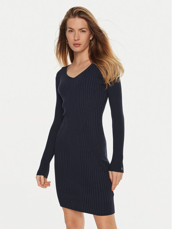 Guess Guess Rochie tricotată Isabella W4BK07 Z3HP2 Bleumarin Slim Fit