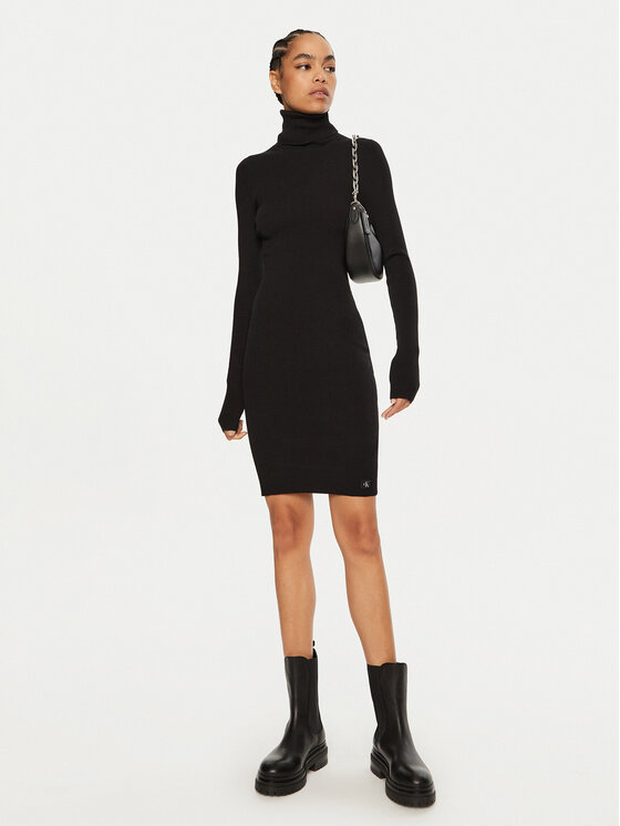 Calvin Klein Jeans Calvin Klein Jeans Rochie tricotată J20J224150 Negru Slim Fit
