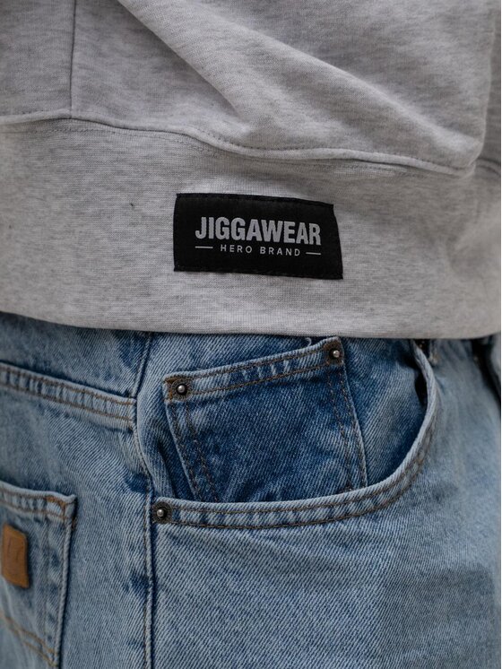 Jigga Wear Jigga Wear Bluza Bluza Bez Kaptura Oversize Męska Szara Jigga Wear Smart XXL Szary Oversize