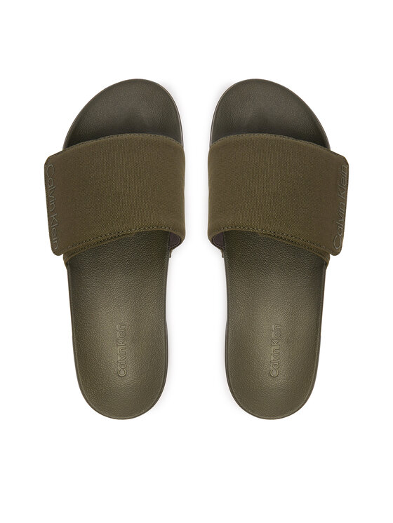 Calvin Klein Calvin Klein Klapki Ess Slide Adj Monobrand Cv HM0HM02115 Zielony