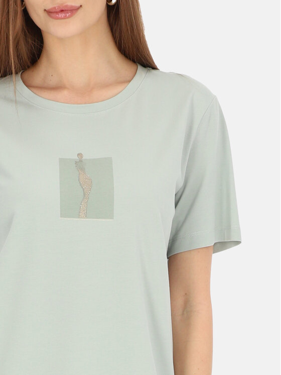 Potis & Verso Potis & Verso T-Shirt Roxa Zielony jasny Regular Fit