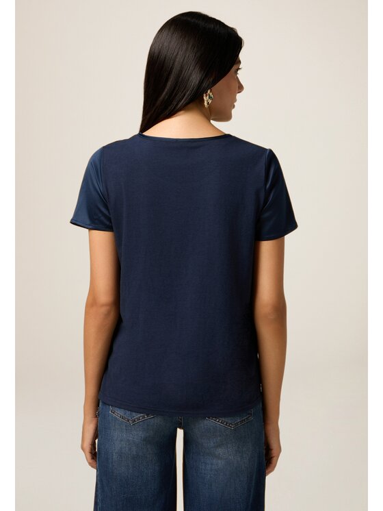 Oltre Oltre T-Shirt G384J004171N034 Niebieski Regular Fit