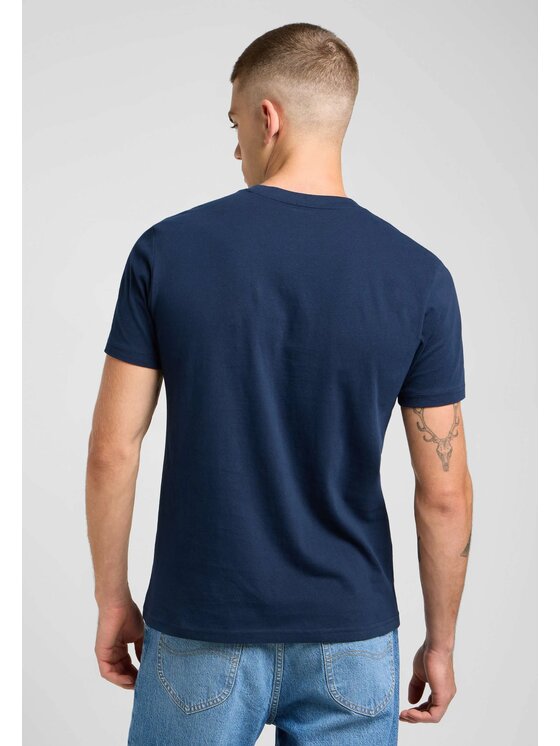 Lee Lee T-Shirt SS SMALL LOGO TEE Granatowy Regular Fit