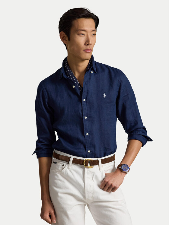 Polo Ralph Lauren Риза 710968915506 Тъмносин Slim Fit