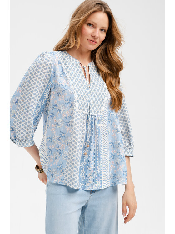 blue shadow blue shadow Bluzka Fani Niebieski Regular Fit