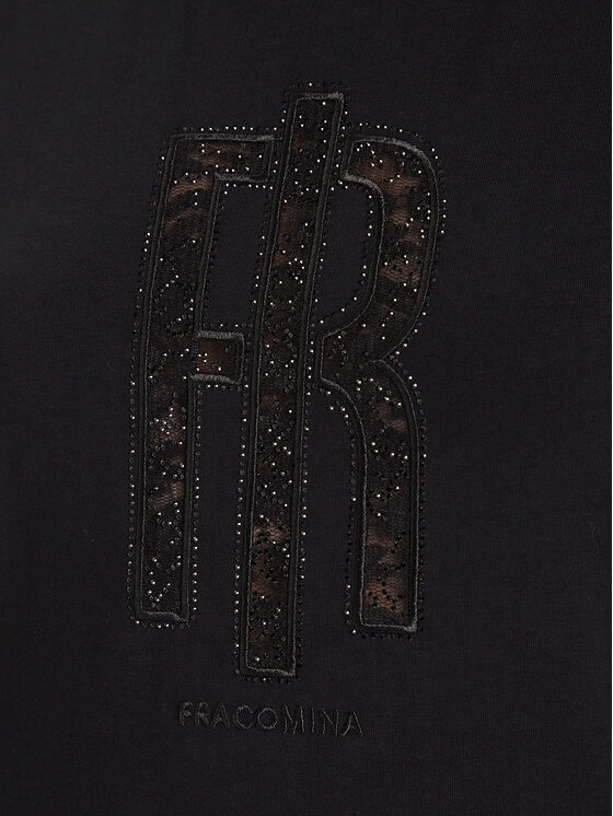 Fracomina Fracomina Tricou FR25WT3059J401G1 Negru Regular Fit