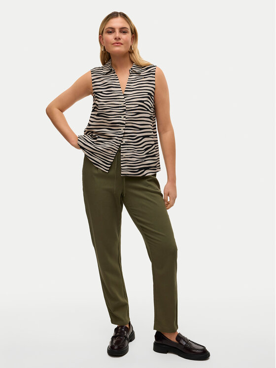 Vero Moda Vero Moda Kalhoty z materiálu Jesmilo 10279691 Zelená Regular Fit