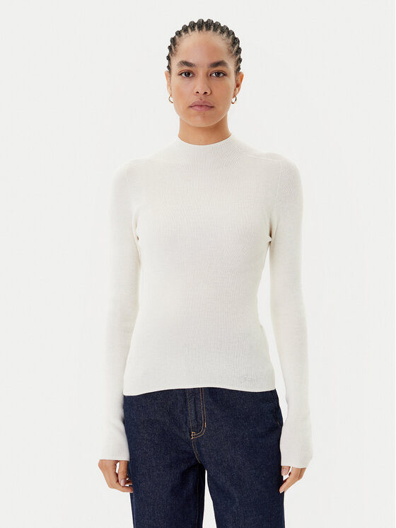 Guess Guess Rollkragenpullover W5BR15 Z3OW2 Écru Slim Fit