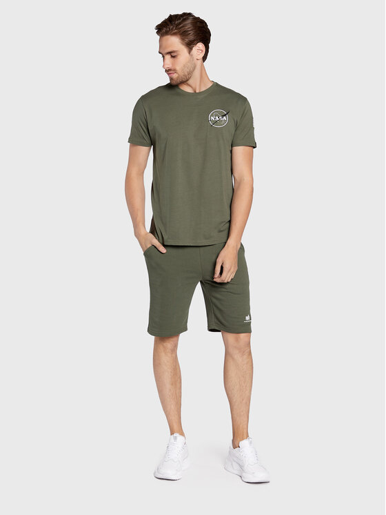 Alpha Industries Alpha Industries Szorty sportowe Basic 116363 Zielony Regular Fit