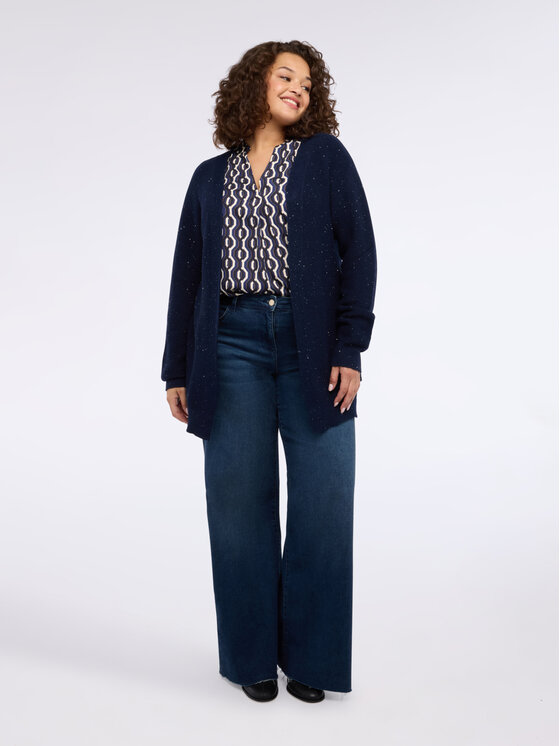 Fiorella Rubino Fiorella Rubino Cardigan M054E002040N034 Blu Over Fit