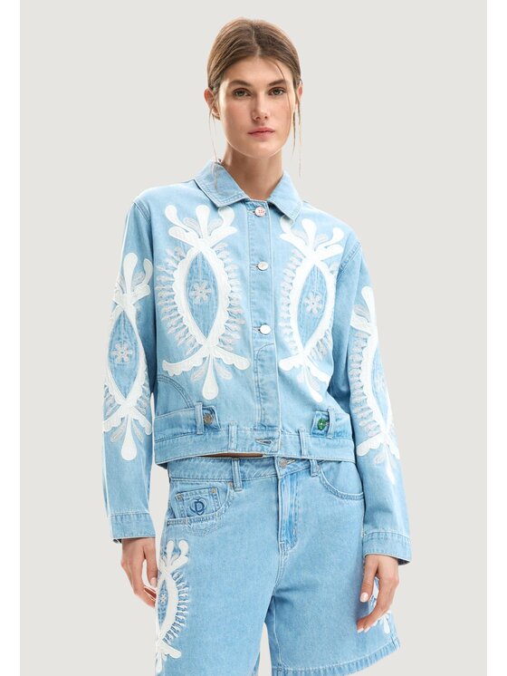 Desigual Desigual Μπουφάν μεταβατικό CHAQ_BORDER Μπλε Casual Fit