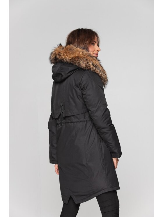 Perso Perso Dámska bunda BLH211046F Čierna Regular Fit