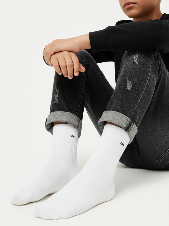 Tommy Hilfiger Tommy Hilfiger Dlouhé ponožky 701236331 Tmavomodrá