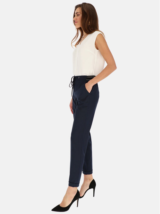 L’AF L’AF Spodnie materiałowe Liberty Granatowy Slim Leg
