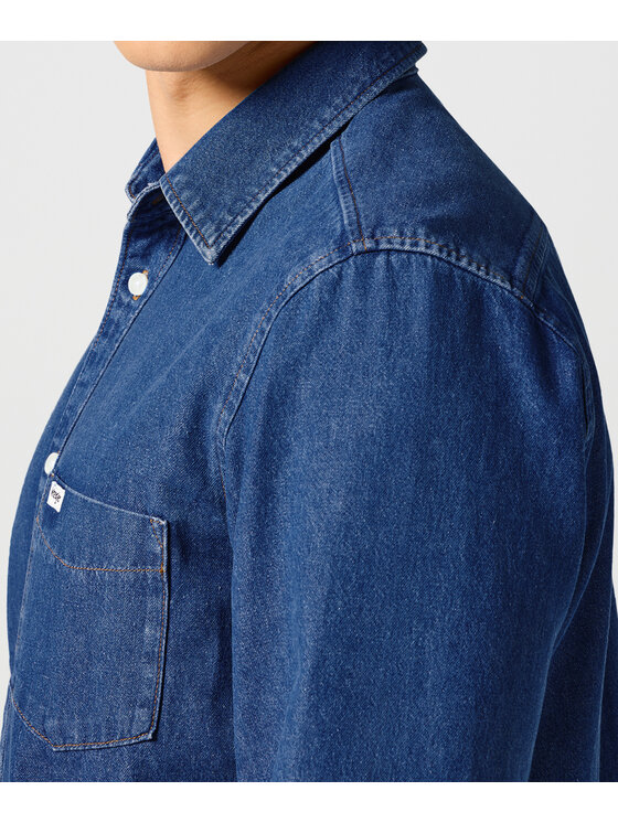 Wrangler Wrangler camicia di jeans 112357190 Blu scuro Regular Fit