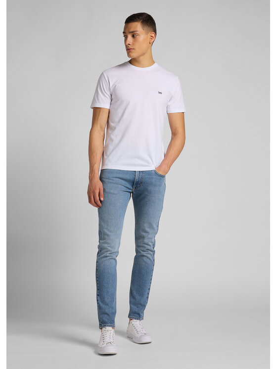 Lee Lee T-Shirt SS PATCH LOGO TEE Biały Regular Fit