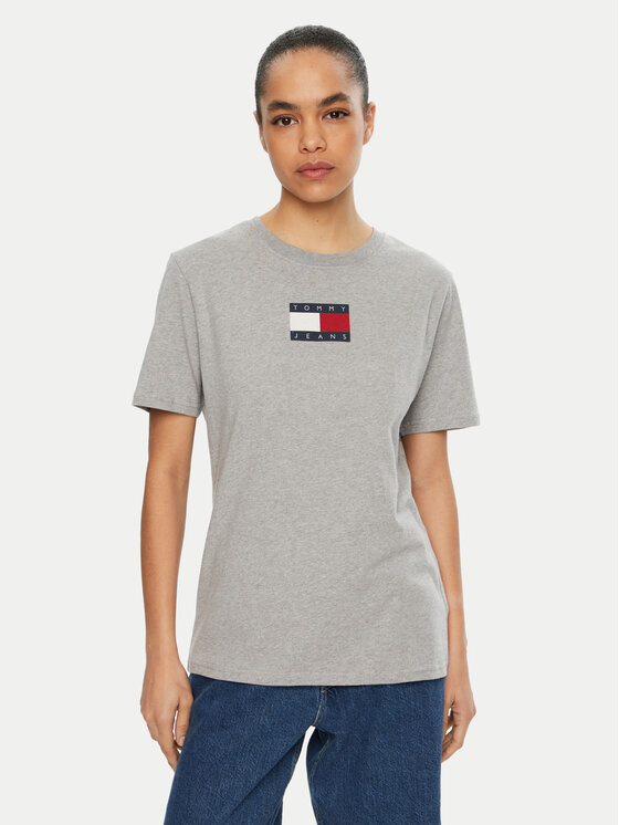 Tommy Jeans Tričko DW0DW20461 Sivá Relaxed Fit