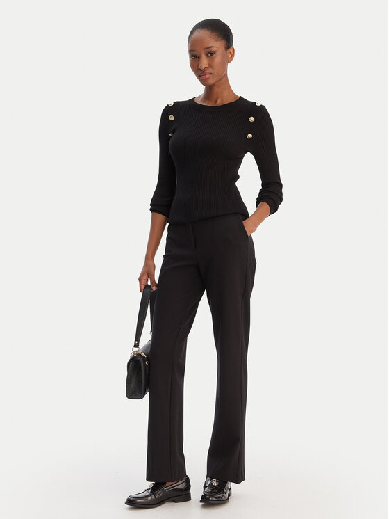 Guess Guess Pantaloni din material W6RB11 KCMU2 Negru Straight Leg