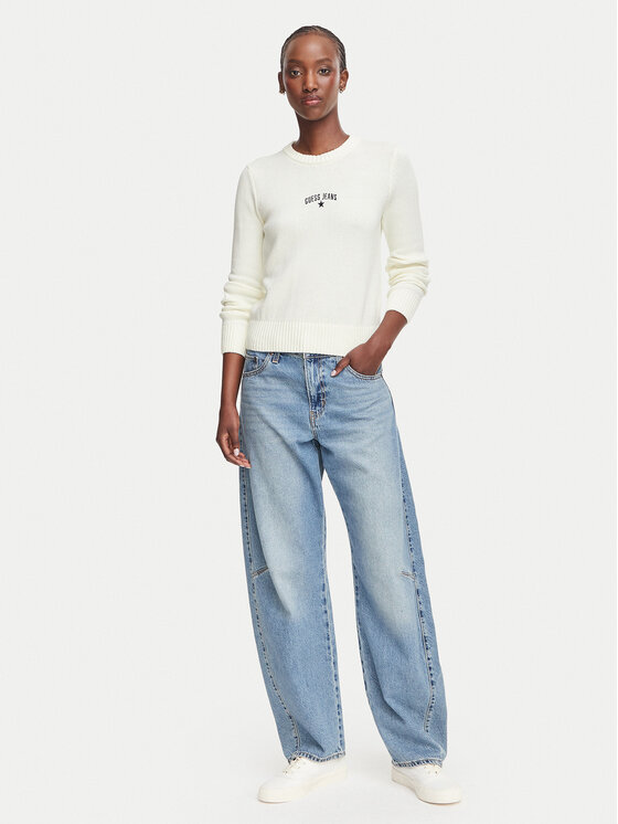 Guess Jeans Guess Jeans Pulover W6YR40 Z1074 Crem Regular Fit