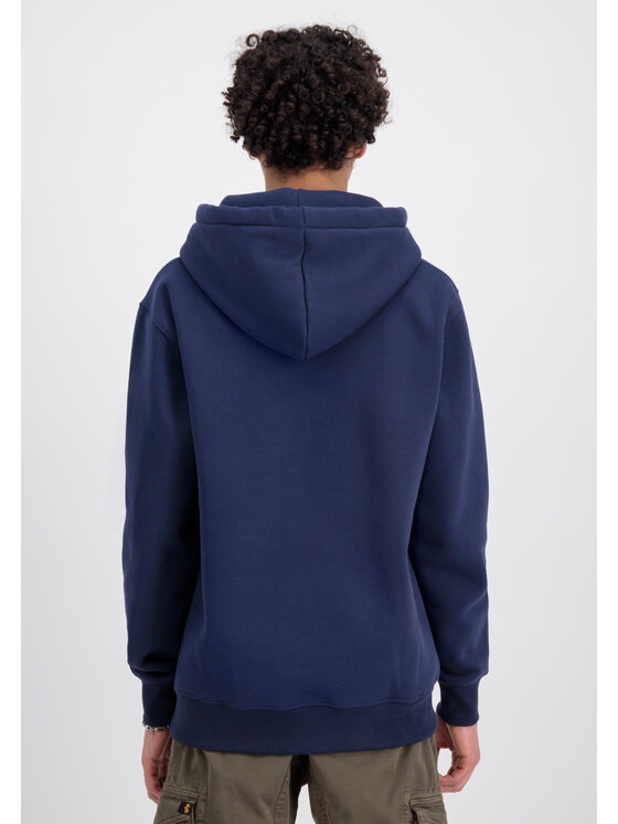 Alpha Industries Alpha Industries Bluza Basic Big Logo Rubber Hoodie Granatowy Regular Fit